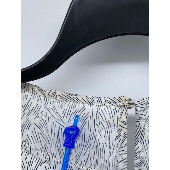 APT. 9 Women's White-Black Printed Crewneck Short Sleeve Ruffle-Hem Top SZ M - Picture 5 of 11